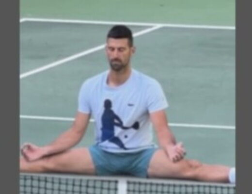 Djokovic medita sulla rete: il video ironico del campione di tennis