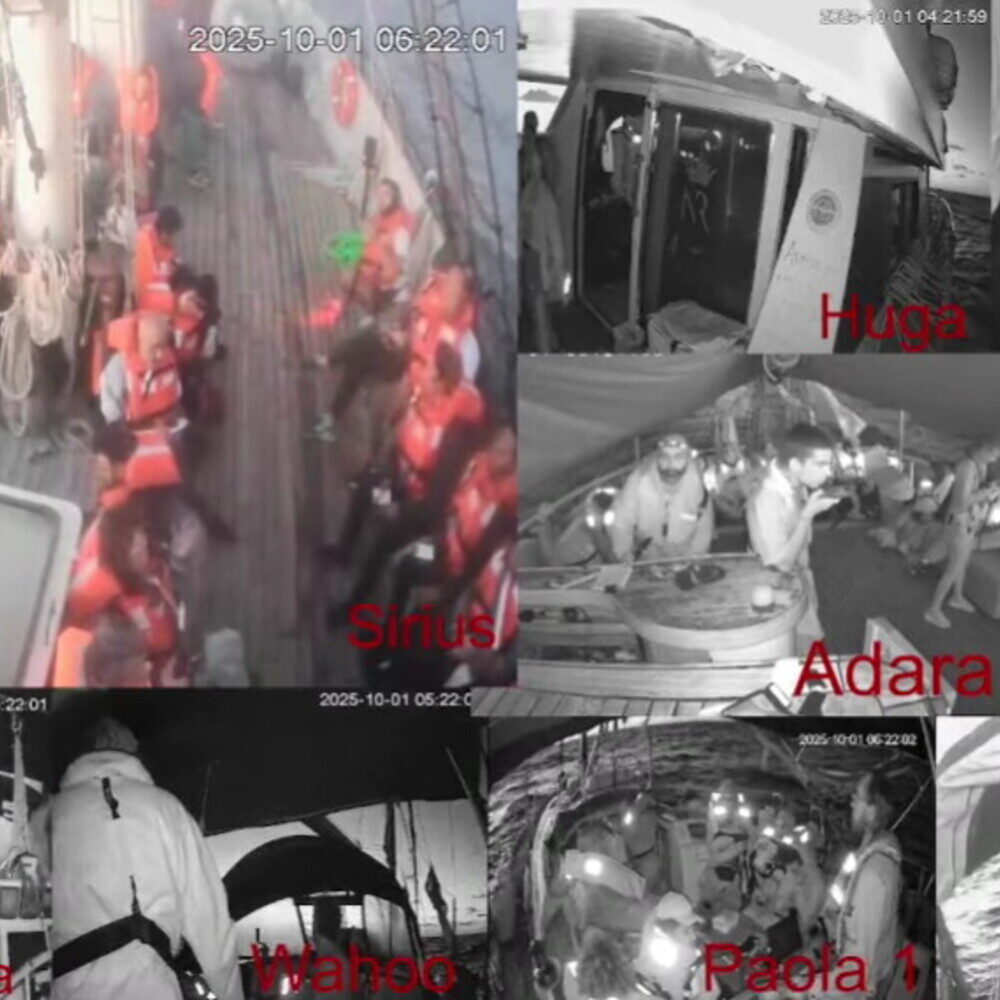 Flotilla per Gaza a rischio scontro navi israeliane manovre pericolose e botta e risposta con Meloni